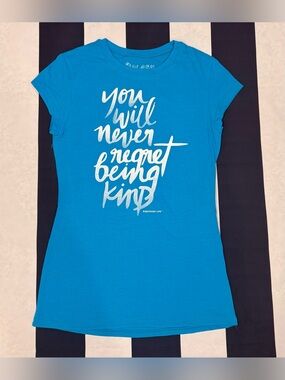 Splash Bright Blue Graphic Tee with White Script